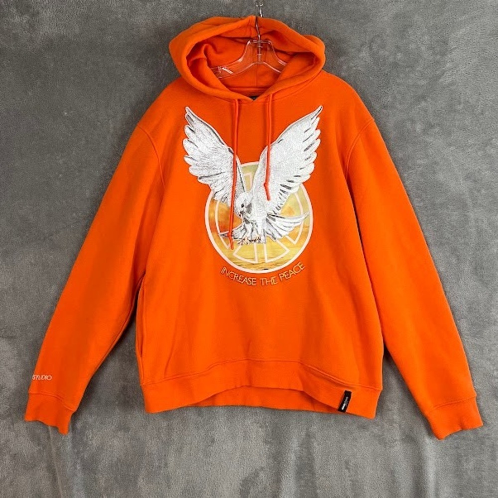 Roku Studio Hoodie Sweatshirt Mens XL Graphic Increase the Peace Skate